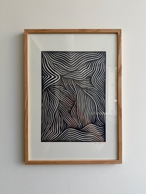 A3, papercut, midnatsblå, indrammet  (3)