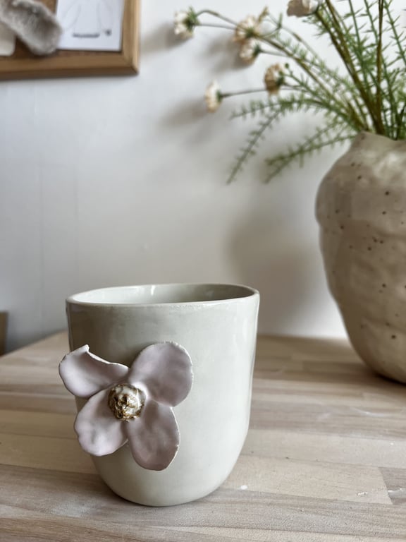Lyserød blomsterkop billede 2
