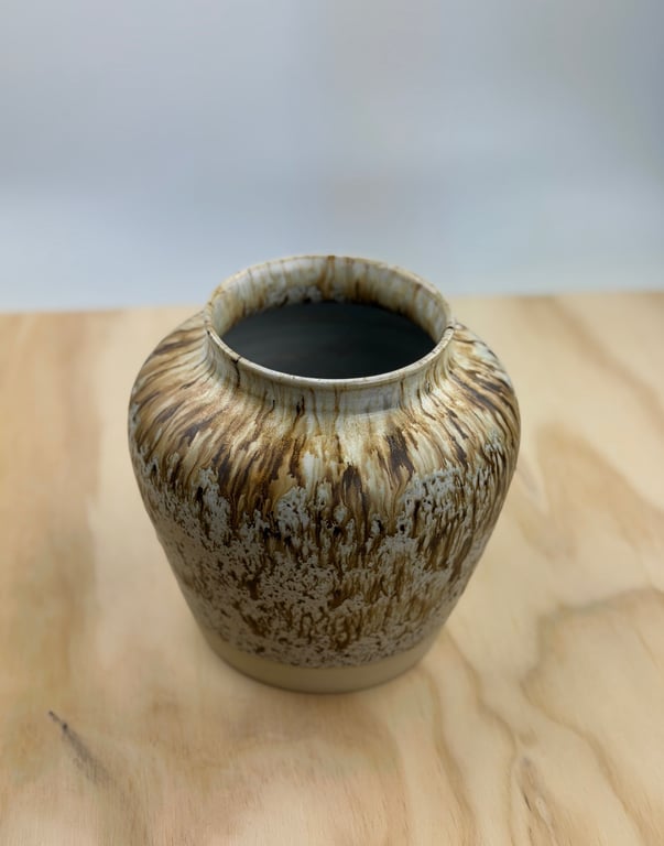 Vase med levende glasur - Højde 16 cm billede 2