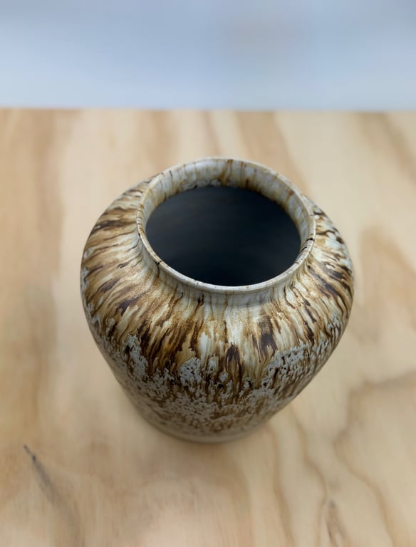 Vase med levende glasur - Højde 16 cm billede 3