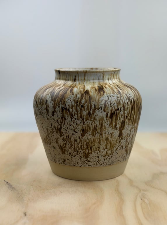 Vase med levende glasur - Højde 16 cm billede 4