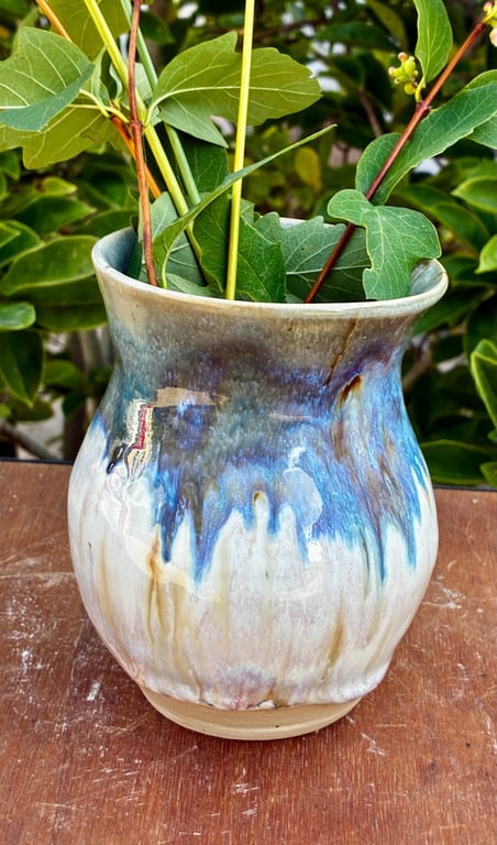 Blåt Dyb – hånddrejet vase