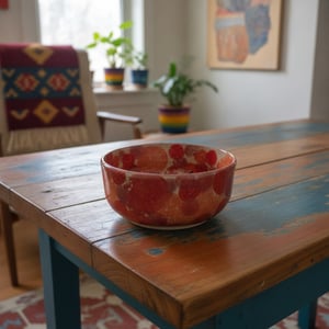 Keramik Skål med dekoration af fugl. – produktbillede
