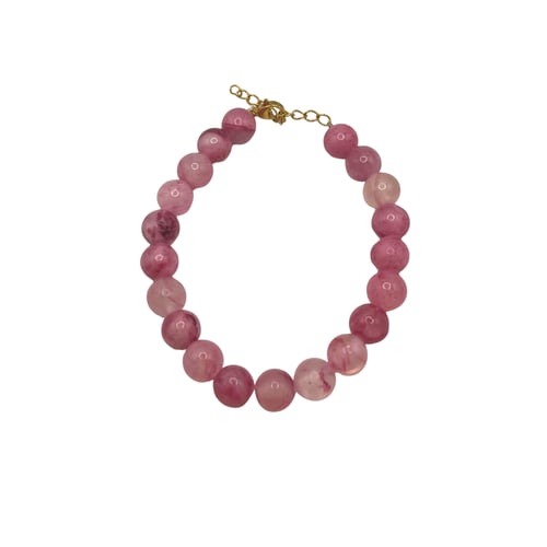 Naturlig jade perle armbånd - 8 mm 