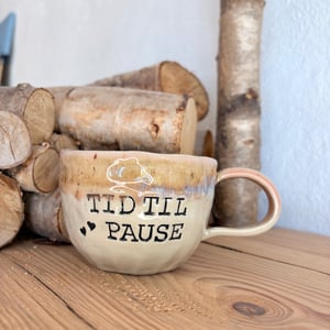 “Tid til pause” håndformet krus. – produktbillede