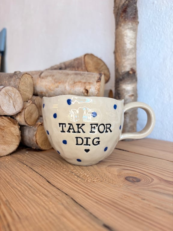 “Tak for dig ” håndformet krus.