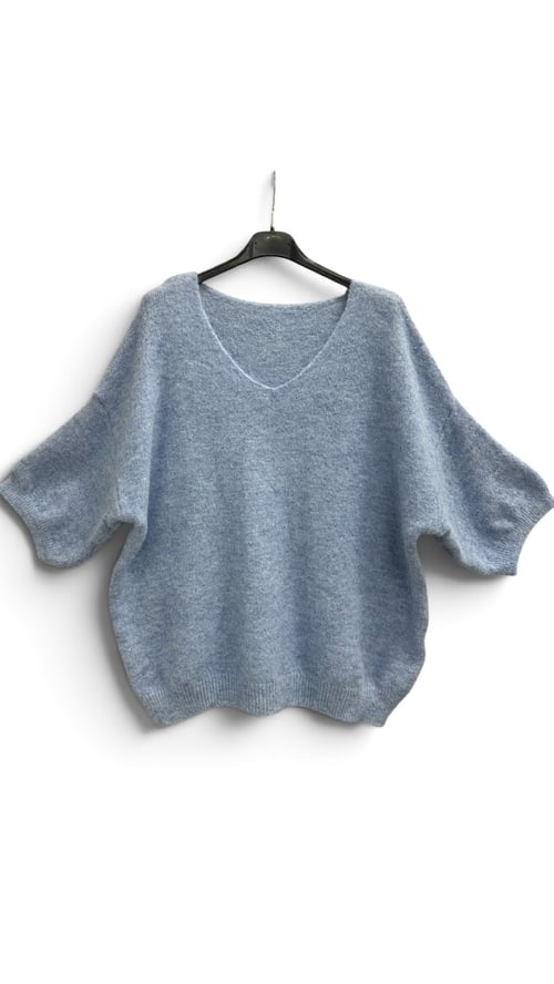 Daisy knit blouse. Light blue. Onesize 36-44. (2)