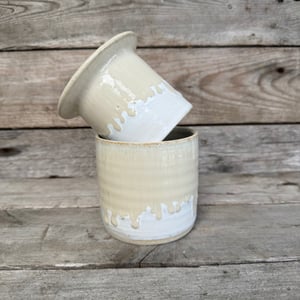 Smørklokke hvid beige – produktbillede