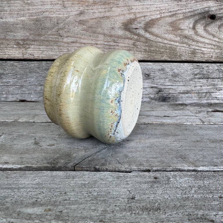 Bølge kop beige brun billede 3