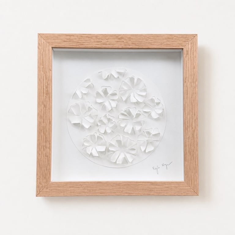 20x20cm, “Sakura” 3D papercut, indrammet  billede 2