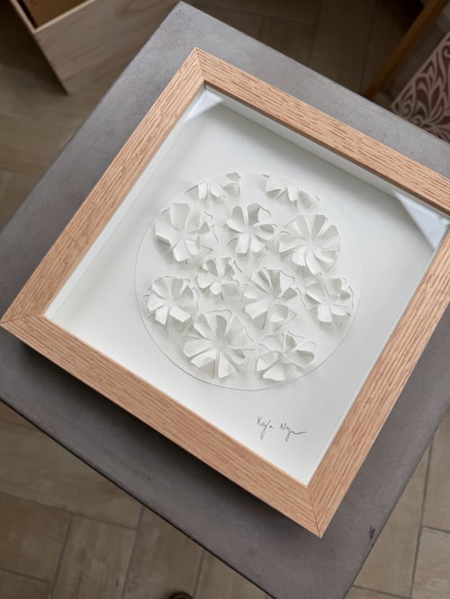 20x20cm, “Sakura” 3D papercut, indrammet  (3)