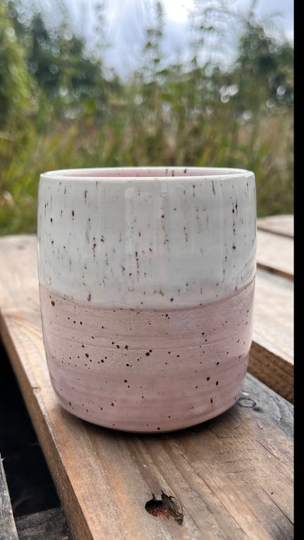 Lyserød moster kop. 400 ml. H: 9,5 cm billede 2