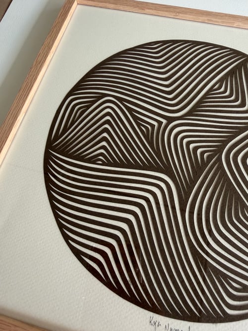 30x30cm, papercut, mørkebrun, indrammet  (2)