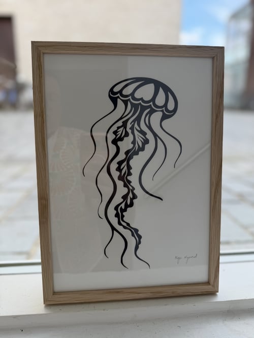 A4, papercut, midnatsblå, indrammet 