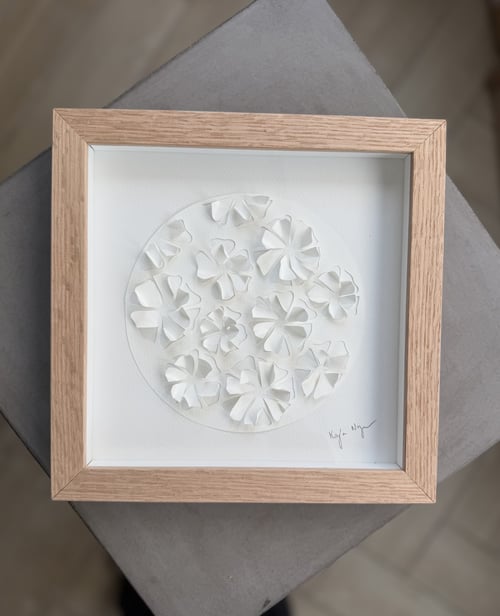 20x20cm, “Sakura”, 3D papercut, indrammet 