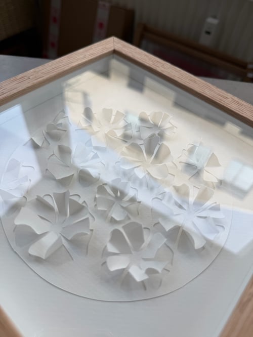 20x20cm, “Sakura”, 3D papercut, indrammet  (2)