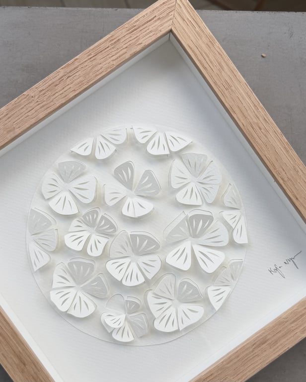 20x20cm, 3D papercut, indrammet  billede 3