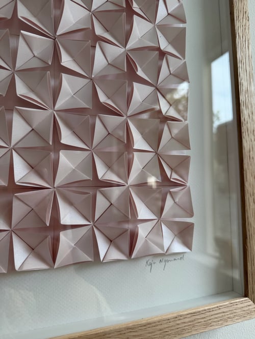 40x40cm, folde værk, rosa, indrammet  (3)