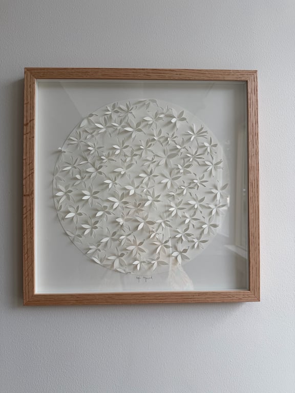 40x40cm, 3D papercut, indrammet  billede 2