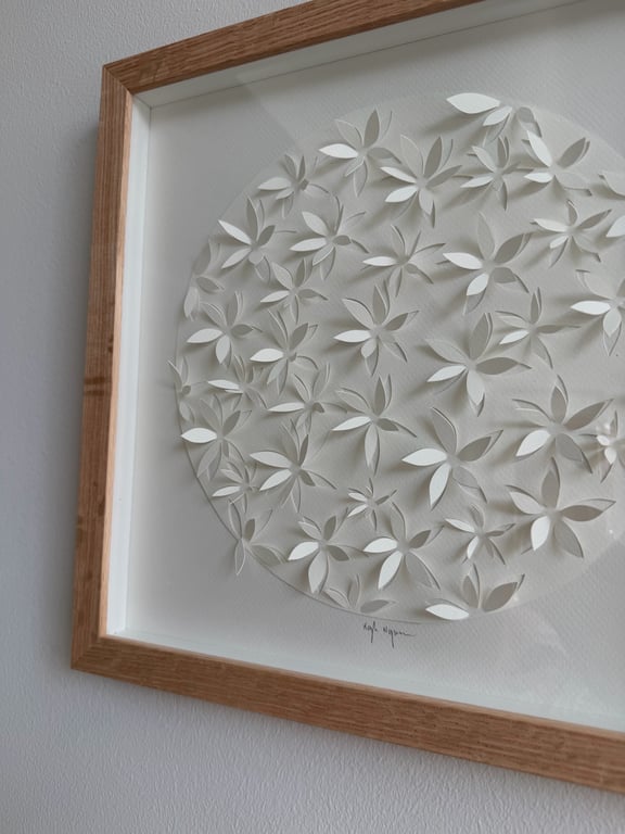 30x30cm, 3D papercut, indrammet  billede 2