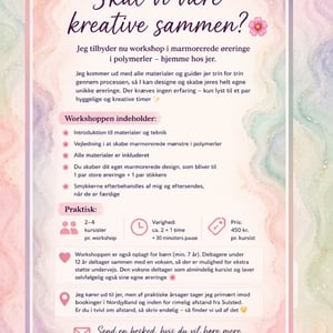 Workshop i marmoreret øreringe – produktbillede
