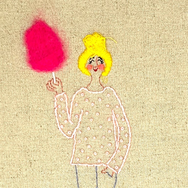 Candyfloss – pink – broderi 21 x 30 cm  billede 2