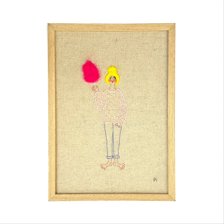 Candyfloss – pink – broderi 21 x 30 cm 
