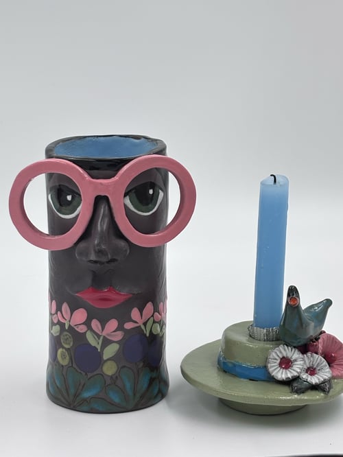 Familienhulihovedet vase/lysestage (2)
