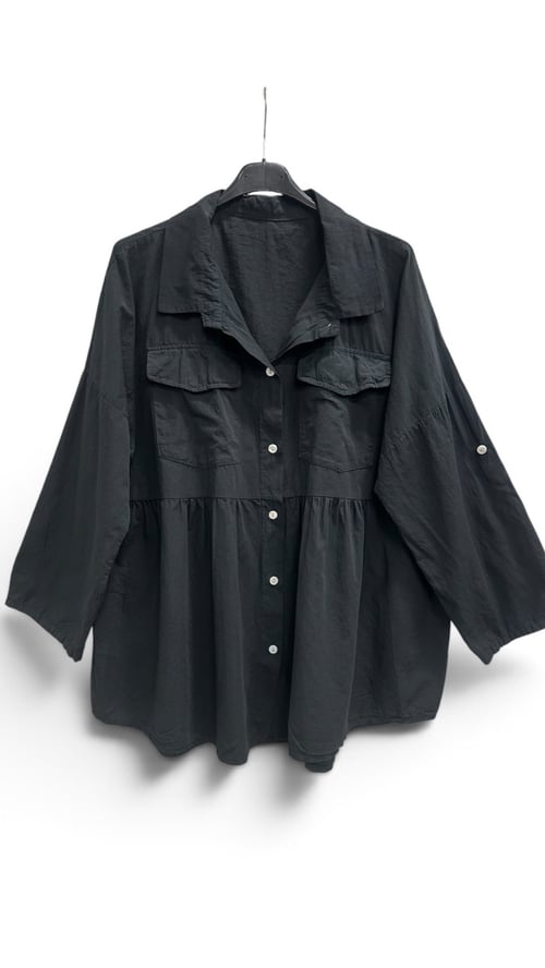 Evy cotton shirt. Black. Onesize 36-46. (2)