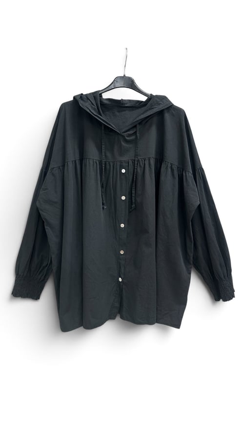 Malene cotton shirt, Black. Onesize str. 38-50. (2)