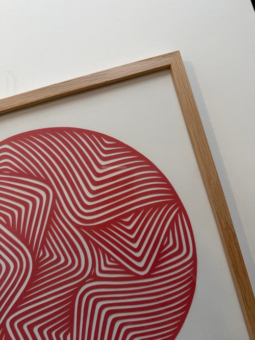 30x30cm, papercut, hindbær, indrammet  (3)