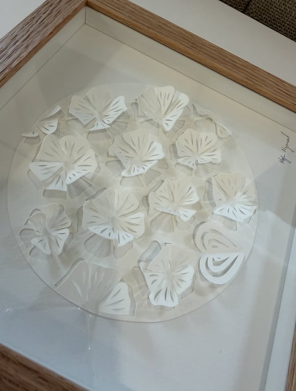 20x20cm, 3D papercut, “Love edition”, indrammet  billede 2