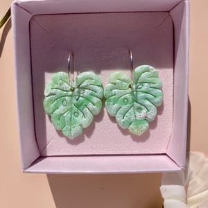 Grøn monstera med sterling sølv – produktbillede