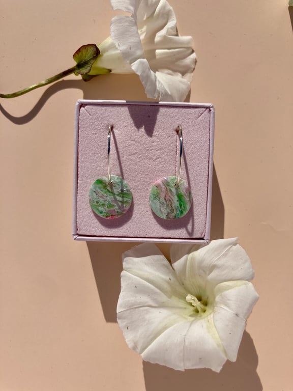 pink/grøn med sterling sølv 
