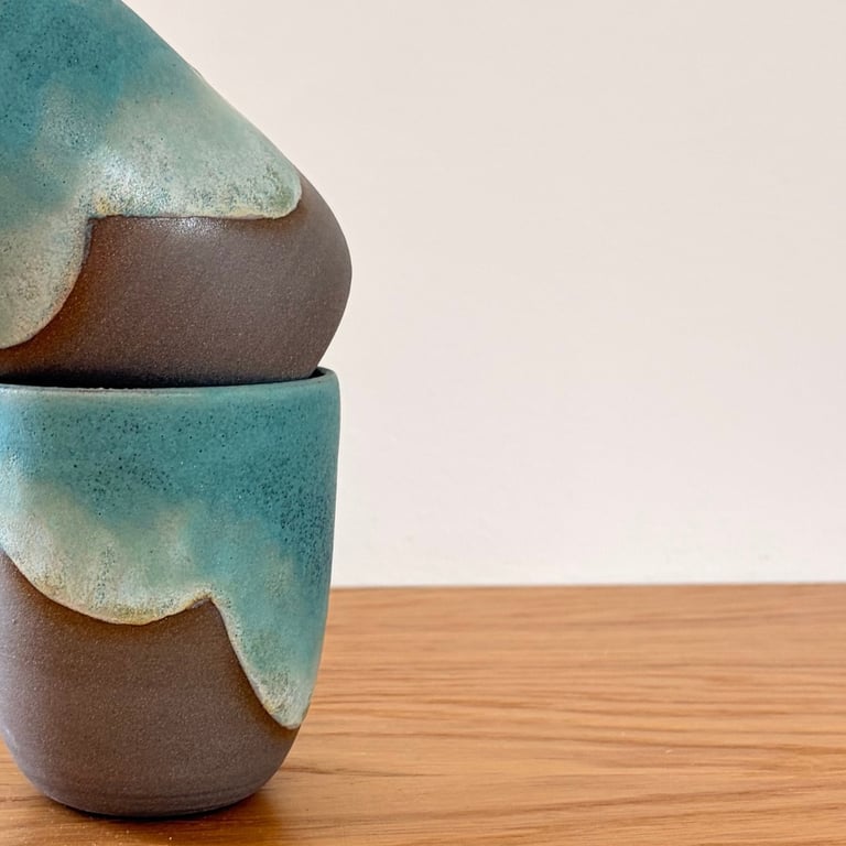 Hånddrejet kop – Lagoon billede 6