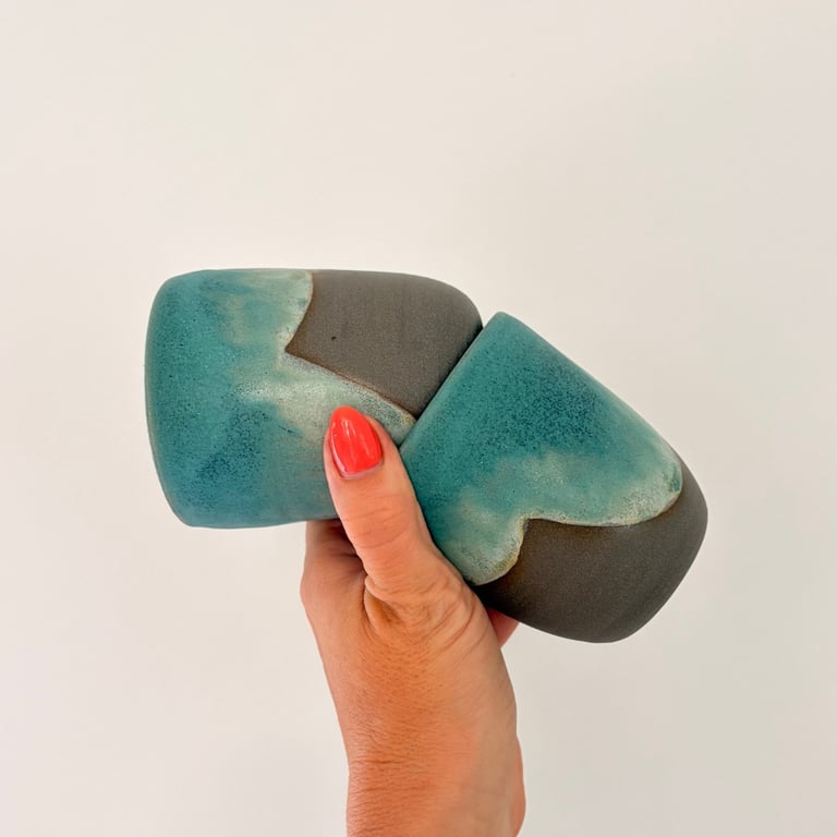 Hånddrejet kop – Lagoon billede 3