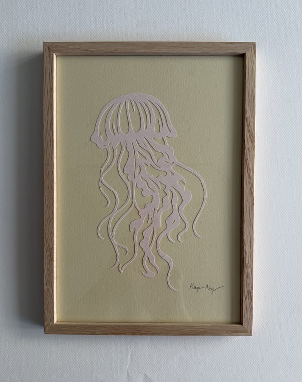 A4, papercut, pastel, indrammet 