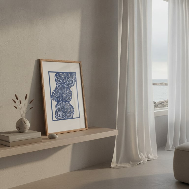 A3, papercut, kongeblå, indrammet  billede 2