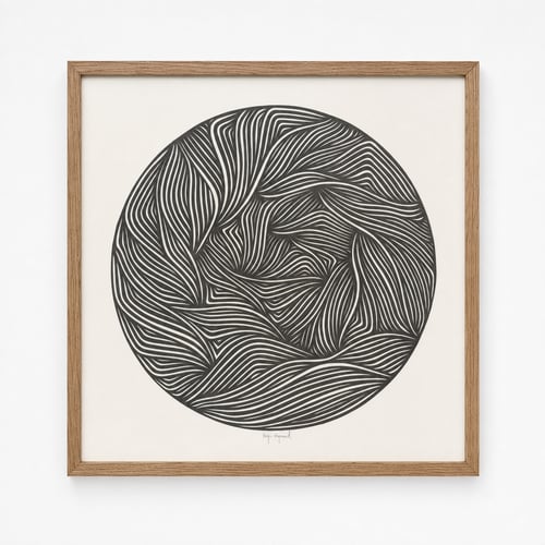 40x40cm, papercut, stengrå, indrammet 