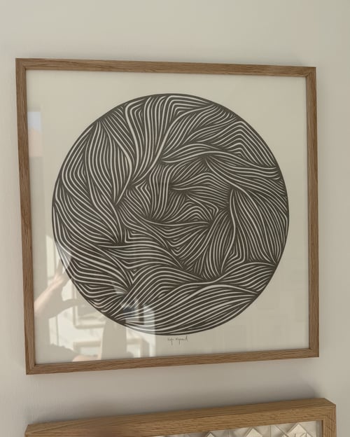 40x40cm, papercut, stengrå, indrammet  (3)