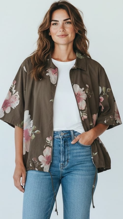 Cirkeline blouse/cardigan, Chokolate. Onesize str. 36-46 (2)