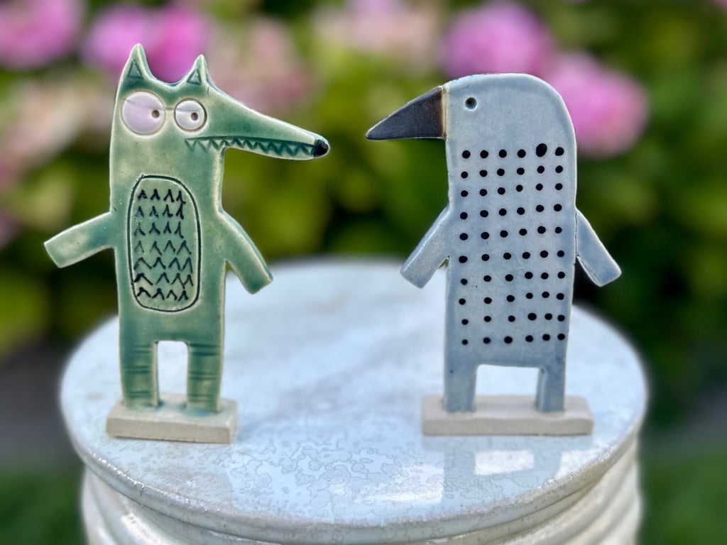 2 flade figurer. Samlet pris