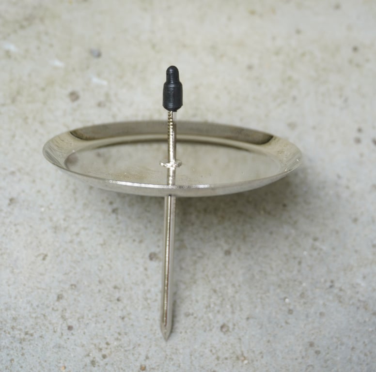 Bloklysholder i sølv metal 6D x 7H cm