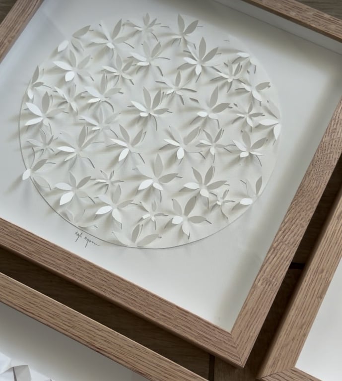 30x30cm, 3D papercut, indrammet  billede 3