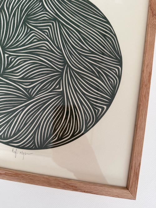 30x30cm, papercut, skovgrøn, indrammet  (2)