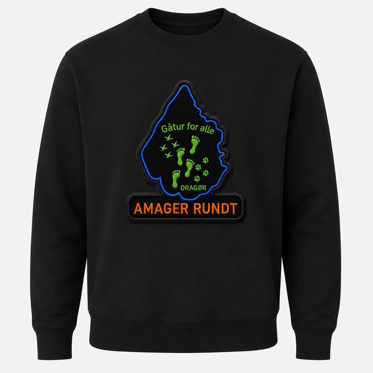 Sweatshirt sort med logo på bryst