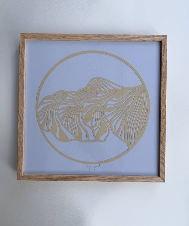 30x30cm, papercut, indrammet 