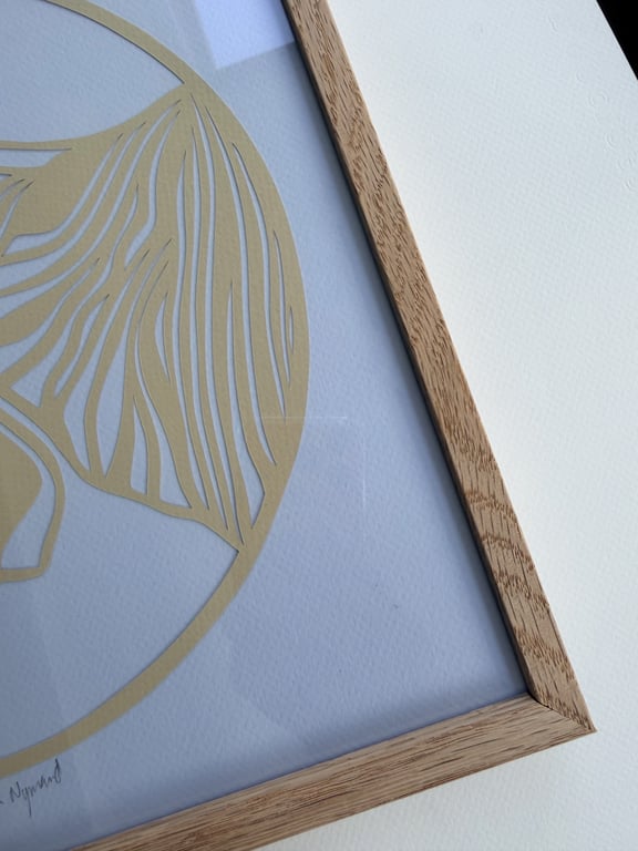 30x30cm, papercut, indrammet  billede 2