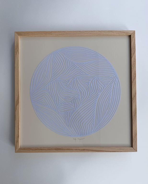 30x30cm, papercut, indrammet 