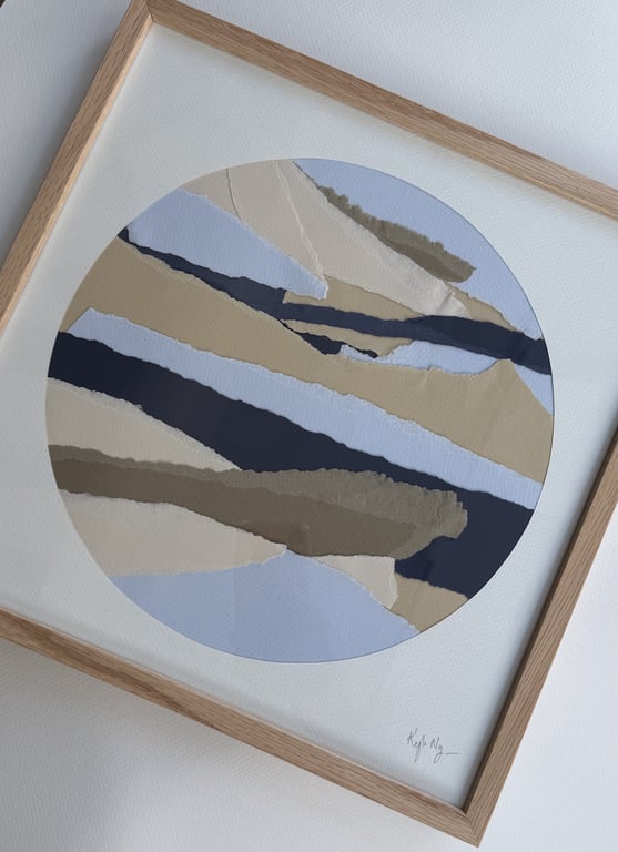 30x30cm, Horizons, papirværk, indrammet  billede 2